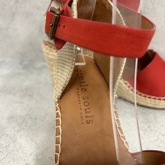 Gentle Souls by Kenneth Cole Women's Charli Espadrille Wedge Sandal Red Size 8.5 - Picture 7 of 11